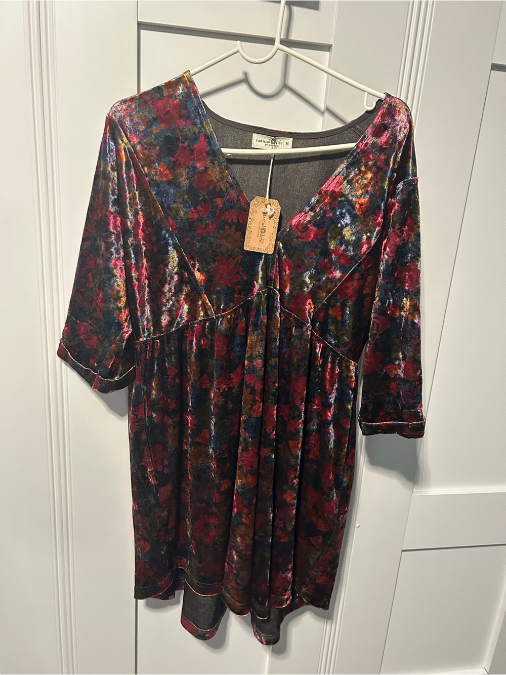 NATURAL LIFE Multicolor Floral Velvet Top